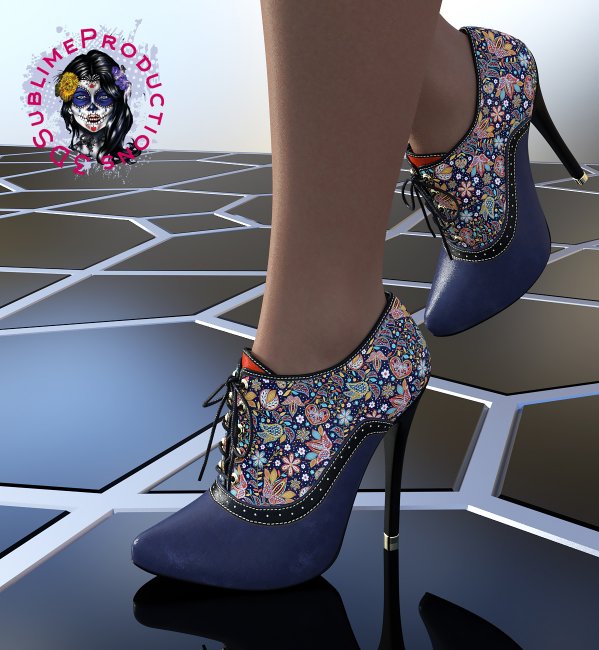 Sublime Fashion Oxford High Heels Set 01 3D Figure Assets  3DSublimeProductions