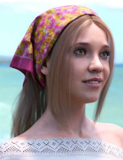 Summer Scarf Hair for Genesis 8 Female