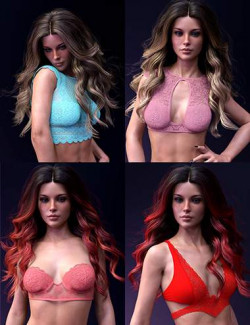 X-Fashion Lace Tops Set for Genesis 8 and 8.1 Females