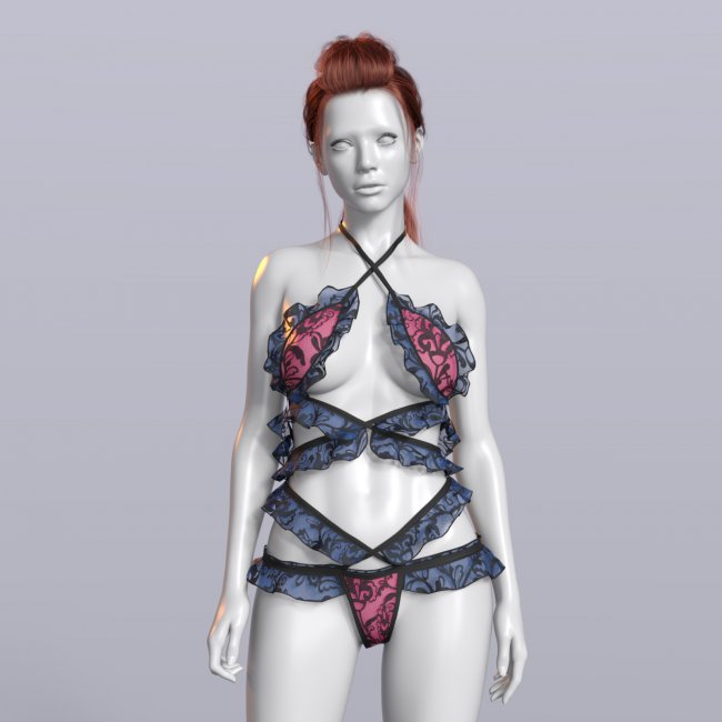 Click here to see preview images for "dForce One Piece Cross Lace Trim Underwear for G8F and G8.1F" dForce One Piece Cross Lace Trim Underwear for G8F and G8.1F