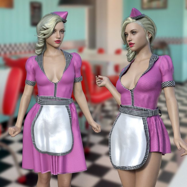 Classic Diner Waitress Outfit G8F-G8.1F