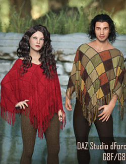 FRQ dForce: Patchwork Poncho for G8F and G8M