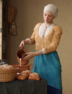 dForce Dutch Milkmaid Outfit for Genesis 8 and 8.1 Females