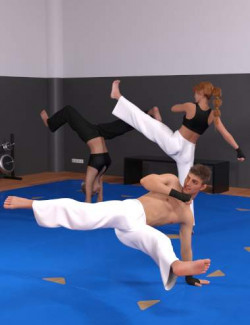 Capoeira Style Poses for Genesis 8 and 8.1