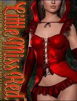 dForce Little Miss Red Outfit for Genesis 8 and 8.1 Females