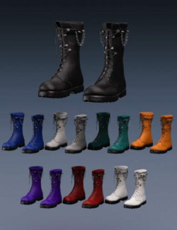 KuJ Goth Punk Outfit Boots for Genesis 8 and 8.1 Females