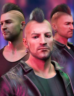 M3DMatt Crest Hair and Piercings Set for Genesis 8 and 8.1 Males