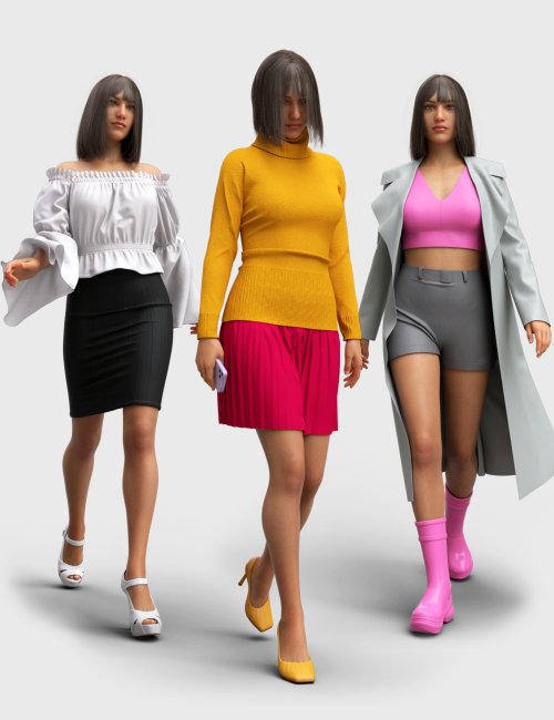 Daz Studio 3D Walk Normal - Animation Kit for Genesis 8 and 8.1 Females Model