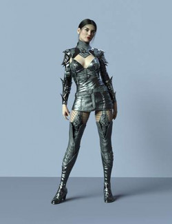 Advanced Female Character 78 with Leather Body Suit - Rigged | 3D model