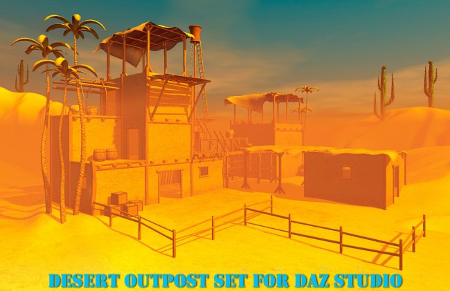 Desert outpost Set for Daz Studio