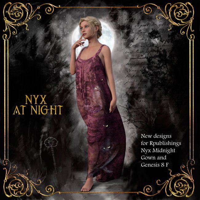 Click here to see preview images for "Nyx at Night Add-on for RPubs Nyx Midnight Gown" Nyx at Night Add-on for RPubs Nyx Midnight Gown