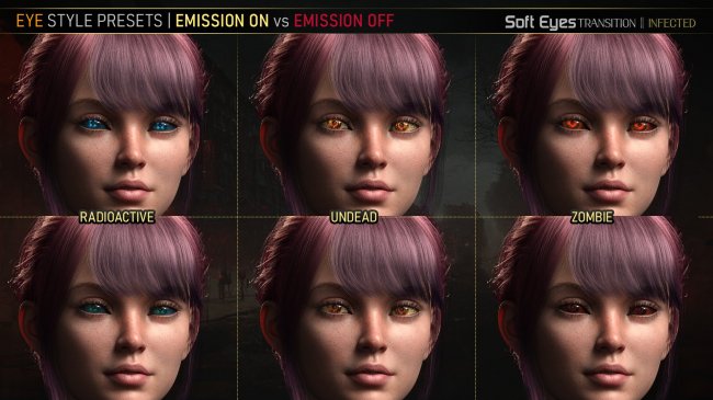 Soft Eyes Transition Infected for Genesis 8.1