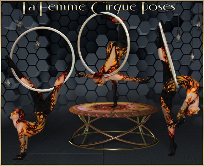 La Femme Cirque Props Poses  3d Models for Daz Studio and Poser