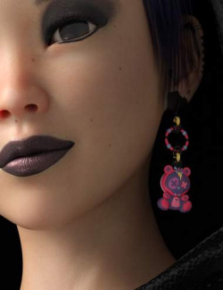 Anarchy Ghouls Earrings for Genesis 8 Females