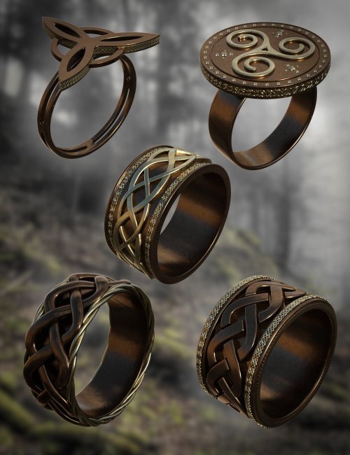 Click here to see preview images for "Celtic Rings for Genesis 8 and 9" Celtic Rings for Genesis 8 and 9