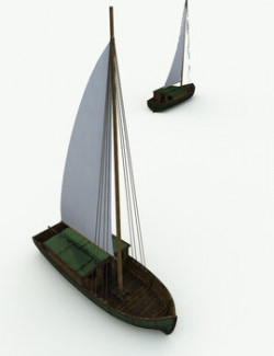 Dwarven Small Sailboat for Poser