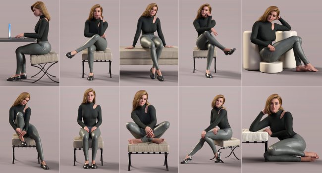 4 z sitting poses for genesis
