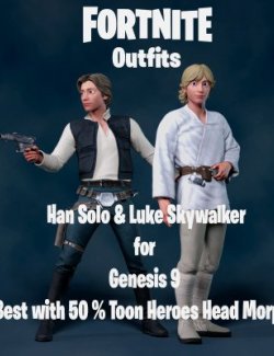 Fortnite Star Wars Han Solo & Luke Skywalker for Genesis 9