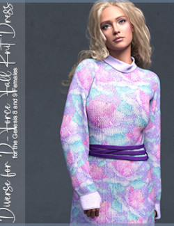 Diverse for D-Force Fall Knit Dress for Genesis 8/8.1/9/V9