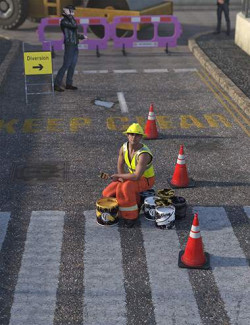 Road Markings and Potholes- Decals for Daz Studio