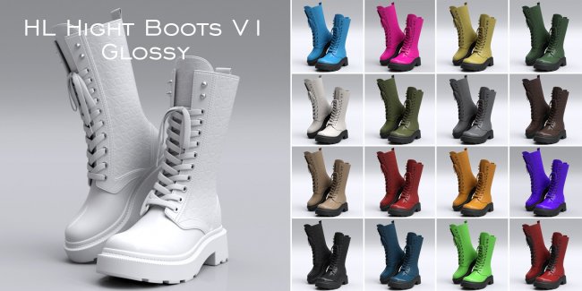 HL High Boots for Genesis 8, 8.1 Female and Genesis 9 | 3d Models for ...