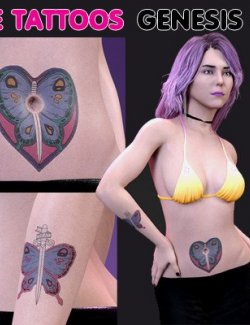 LIE Tattoo for Liza Genesis 8 and 8.1 Female