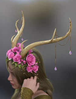 Antler Headdress for Genesis 8 and 8.1 Females and Genesis 9