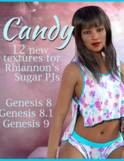 Candy Add-on for Sugar PJ's for Genesis 8 and 8.1 Female, and Genesis 9 Female