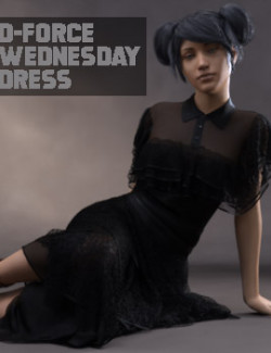 dForce Wednesday Party Dress for Genesis 8 Female