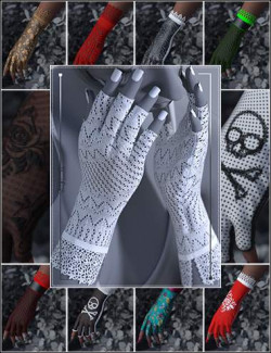 Leather and Lace Fingerless Glove Builder for Genesis 9