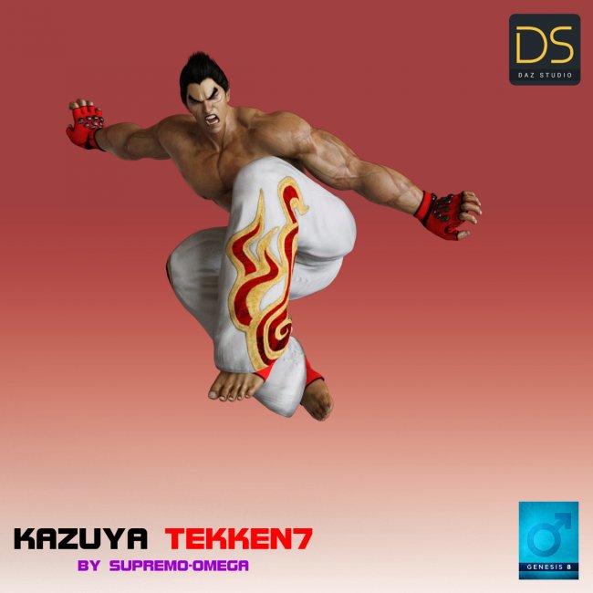 Kazuya Mishima T7 for G8 Male  3d Models for Daz Studio and Poser