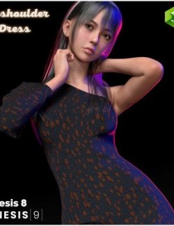 Dforce One Shoulder Dress for Genesis 8 and 9