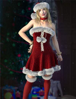 dForce Bethany Christmas Outfit for Genesis 8, 8.1, and 9