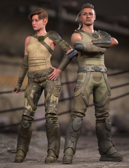 Sci-Fi Urban Warrior Outfit for Genesis 8 and Genesis 8.1 Females