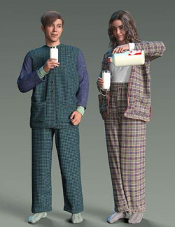 dForce Comfy Pajama Set for Genesis 9, 8, and 8.1