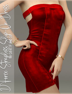 D-Force Strapless Slip-On Dress for Genesis 8 and 9 Females