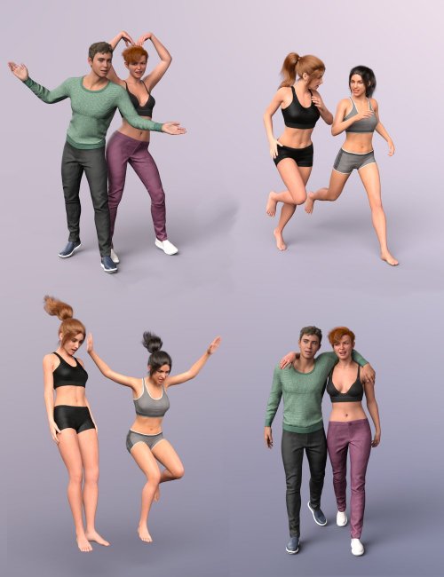 Best Friends - Pose Pack - The Sims 4 Download - SimsFinds.com
