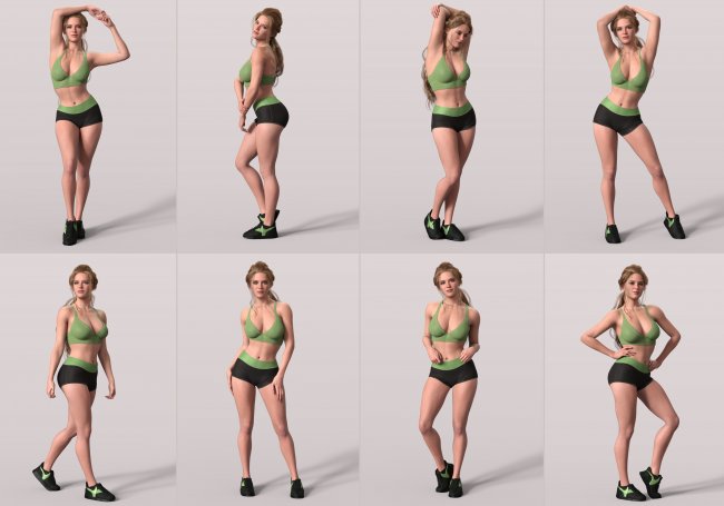 Z Fitness Goddess Shape and Pose Mega Set for Genesis 9