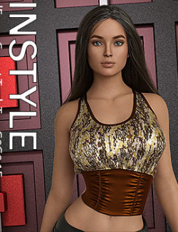 dForce Corset Tank Top G8G8.1F  3d Models for Daz Studio and Poser