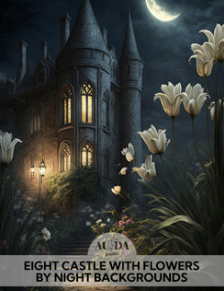 Castle and Flowers by Night