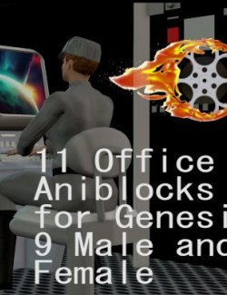 11 Office Aniblocks for Genesis 9 Male and Female