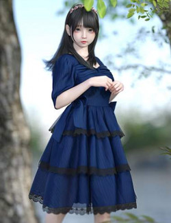 dForce SU Cute Girly Dress for Genesis 9, 8.1, and 8