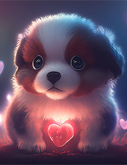 Puppies Valentine set