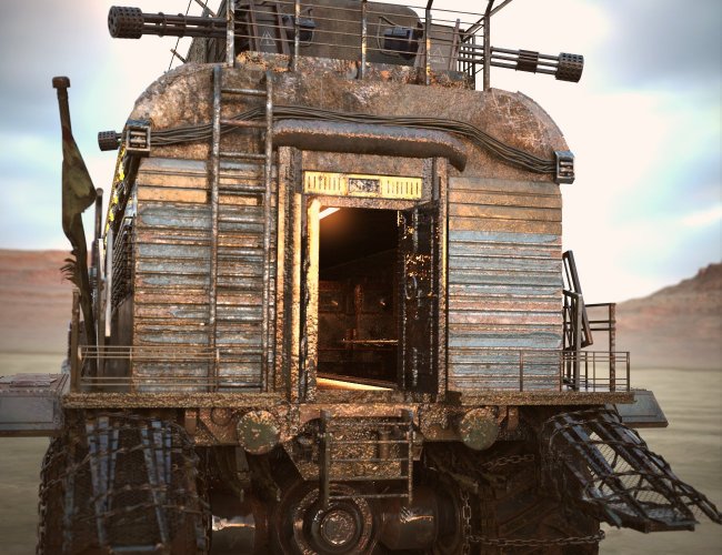 CH Post-Apocalyptic Locomotive Truck | 3d Models for Daz Studio and Poser