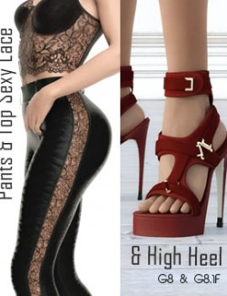 Pants, Top Sexy Lace & High Heels for G8 & G8.1
