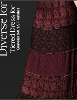 Diverse for D-Force Tiered Dress for Genesis 8 and 9 Females