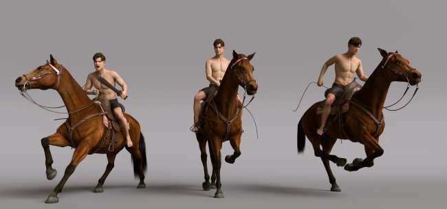Knight riding a horse, dynamic …