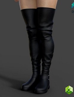 Long Leather Boots for Genesis 8 Female