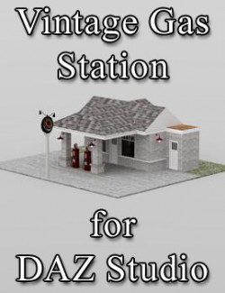 Vintage Gas Station for DAZ Studio