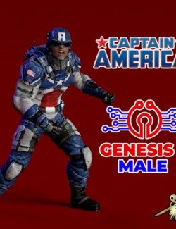 Armored Captain America Outfit for Genesis 8 Male